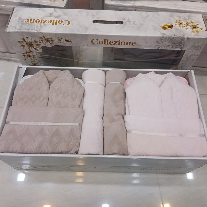 turkish-12-piece-bride-groom-towel (1) خرید سرویس حوله ۱۲ تکه تنپوش ترک